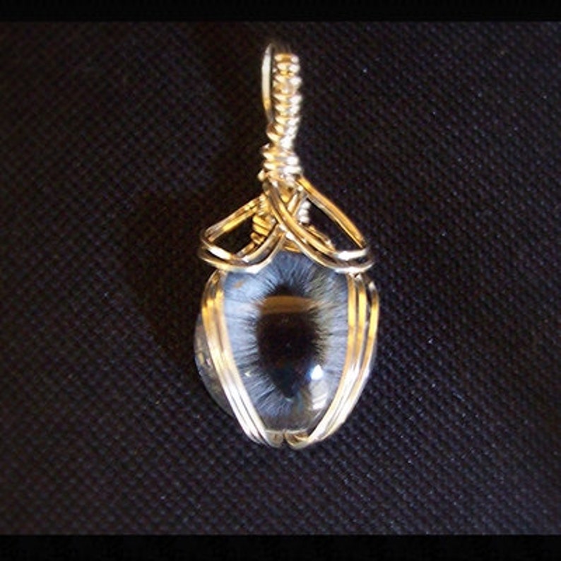 Made to Order Solid Sterling Silver Earring and Pendant Set Custom Hand Painted Glass Eye