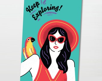 Greetings From Paradise Postcard (Free US shipping!) by Eddie Fieg