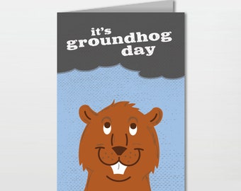 Groundhog Day Holiday Card (Free US shipping!) by Eddie Fieg