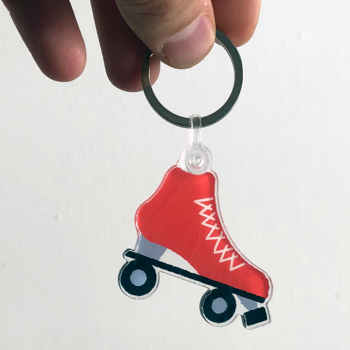 Red Roller Skate Keychain free US Shipping by Eddie Fieg Etsy
