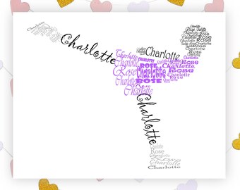 Figure Skater Gift, Ice Skating Gift, Personalized Print for Girl, Skating Coach, Word Art Print, Ice Dancing