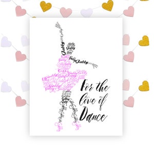 Personalized Ballerina Print, Ballet Art, Ballerina Artwork, Girl&#39;s Room Decor, Dance Teacher Gift, Recital Gift, Dance Print Wall Art