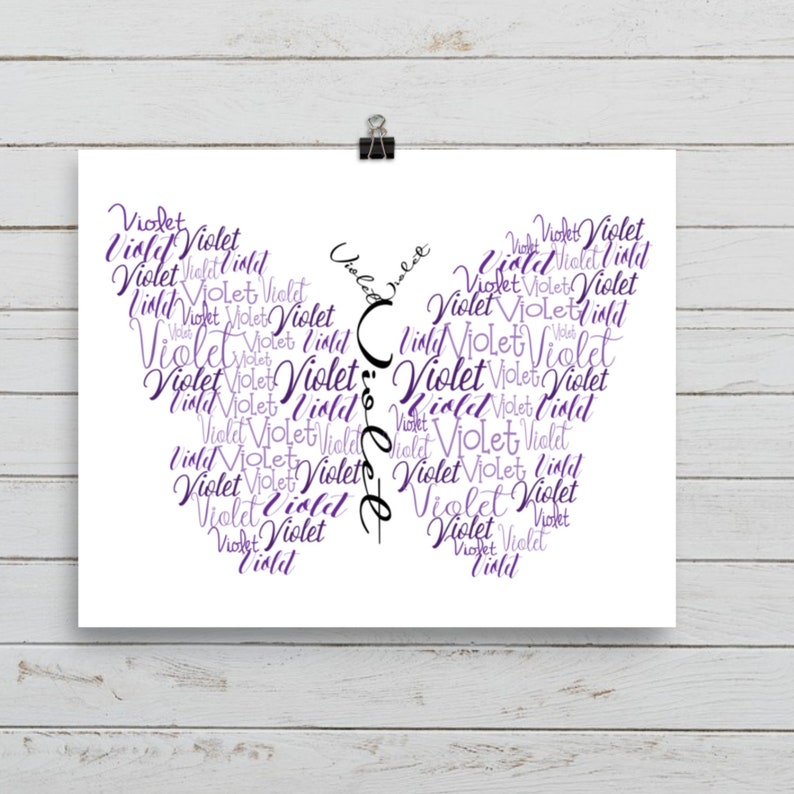 Personalized Butterfly Gift Butterfly Art Print for Girls Etsy