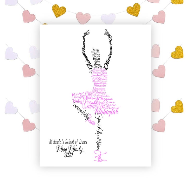 Ballerina Dancer Personalized Multiple Names Dancer Gift | Etsy