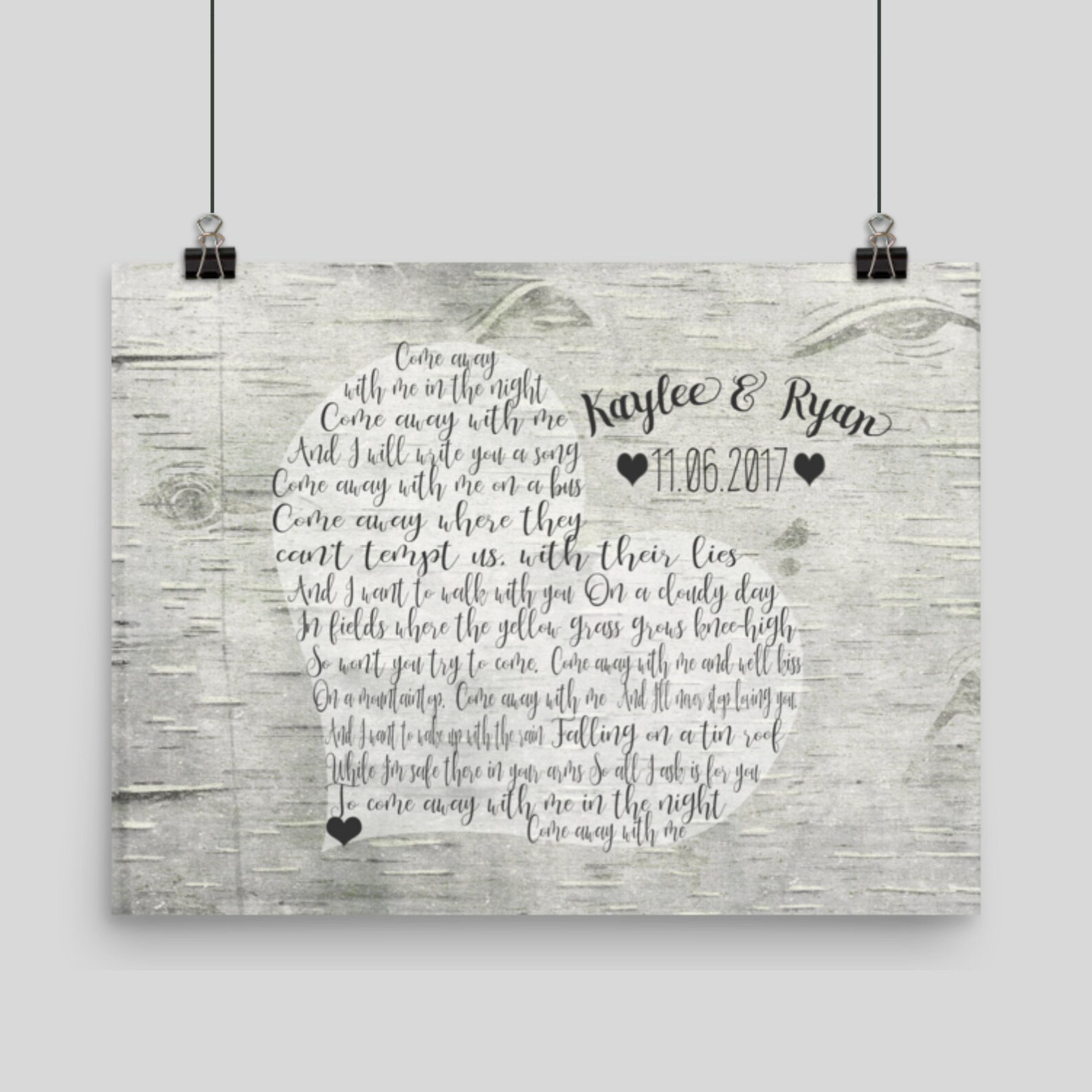 Song Lyrics Wall Decor Unique Anniversary Wedding Gift Etsy