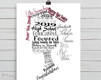 Personalized Graduation Gift, Class of 2024, Graduation Art, High School Graduation Gift, Graduation Gift for Her, Graduation Present