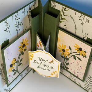 Congratulations daisy column pop up Card - Dimensional Greeting Card
