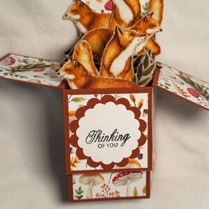 Carte Thinking Of You Fox Box - Carte de voeux dimensionnelle