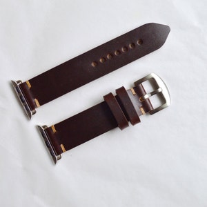 Apple watch strap band brown horween chromexcel with adapter / connecter  38mm and 42mm versions.