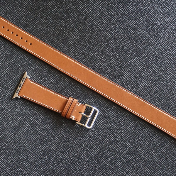 Bracelet montre cuir Baranil/Barenia double tour (également pour apple watch)