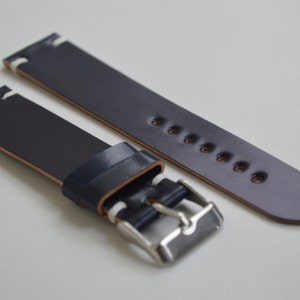 Horween Navy blue shell cordovan watch strap band 18mm 19mm 20mm 21mm 22mm