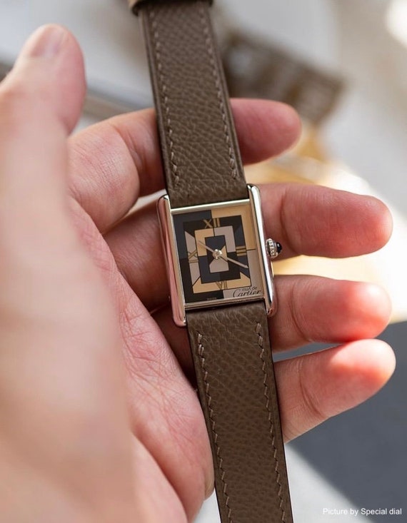 Customized Carved Letter Epsom Calf Watch Strap