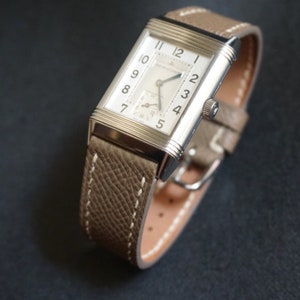 Taupe Epsom Custom watch Strap in 16mm, 17mm, 18mm, 19mm, 20mm,21, 22mm