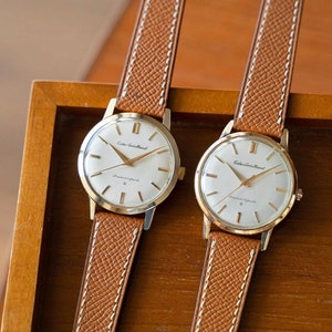 Custom gold tan strap in Epsom leather, 16mm, 17mm, 18mm, 19mm, 20mm, 21mm, 22mm,23mm