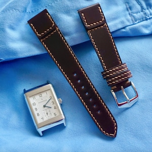 Horween shell cordovan Reverso style strap, 16mm-24mm