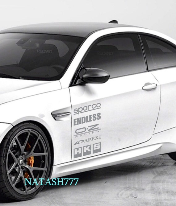 BMW - Motorsport White-Grey  Autocollant plaque immatriculation