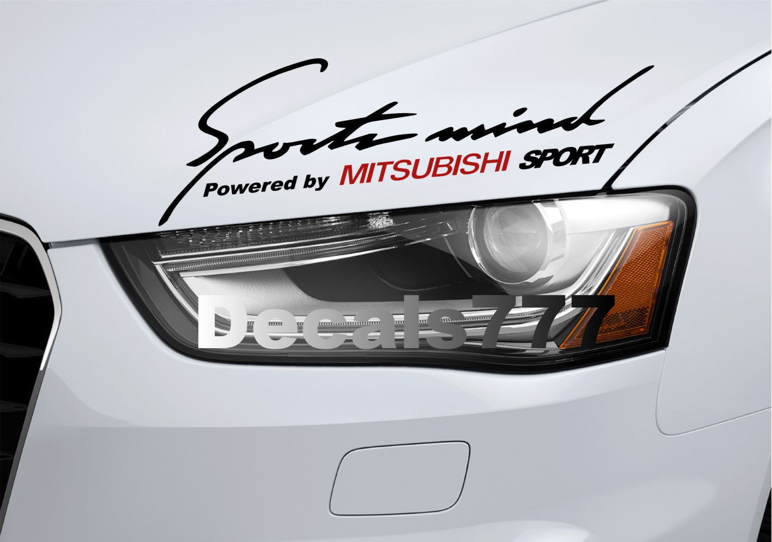 Sports Mind Powered by MITSUBISHI Sport Racing Lancer Galant Endeavor  Eclipse RVR Outlander I-miev Vinyl Decal Sticker Emblem Logo 