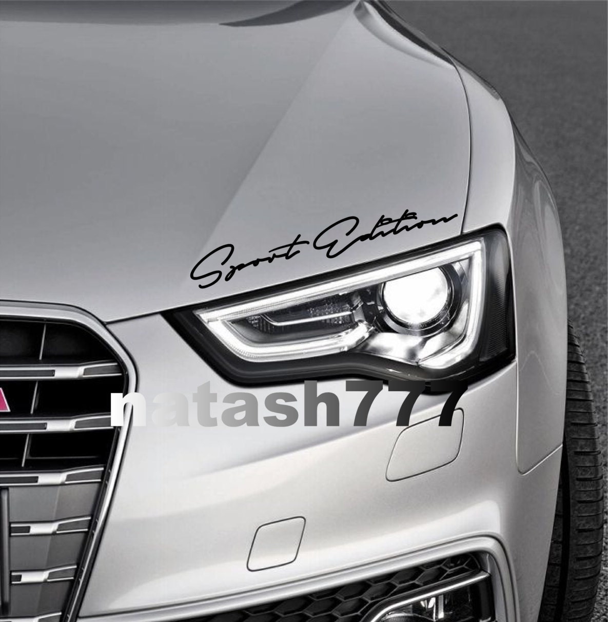 Audi Sport - 2 stickers autocollant blanc