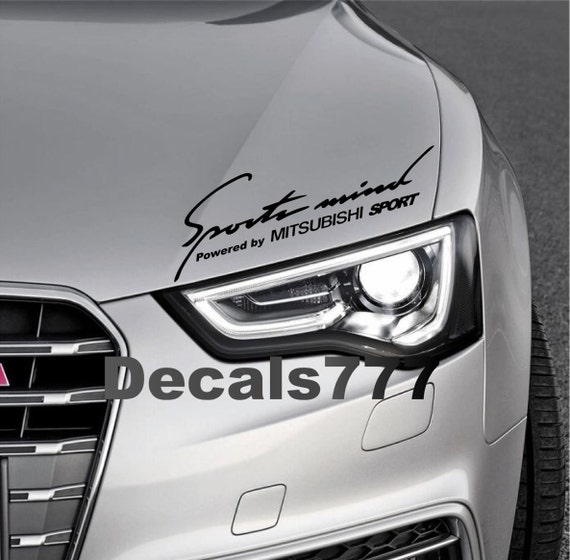 Sports Mind Powered by MITSUBISHI SPORT Racing Decal sticker emblem SILVER Sports Mind Powered by MITSUBISHI SPORT Racing Decal sticker emblem SILVER