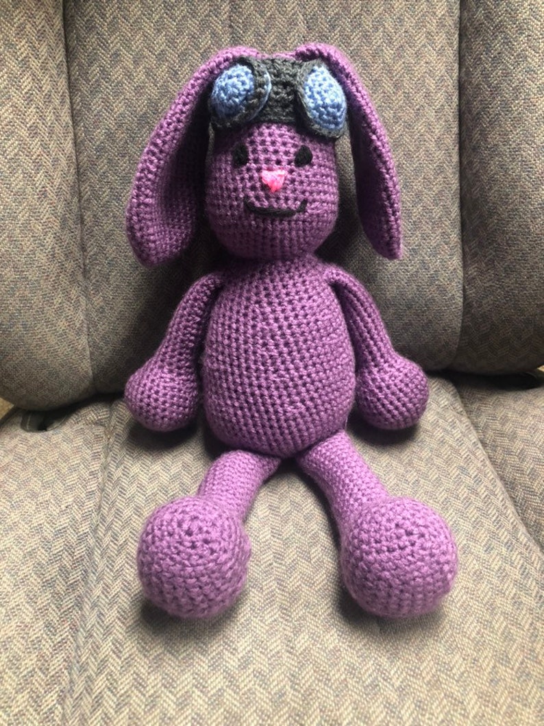 Mim Mim inspired purple bunny amigurumi image 1