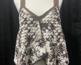 Boho Brown Tank - Crochet