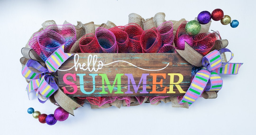 25 Inch Summer Door Swag Wreath Etsy