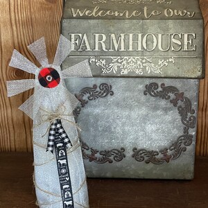 Windmill farmhouse tiered tray decor / Gift