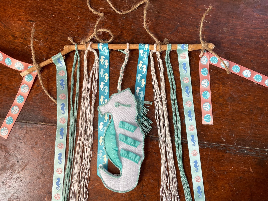 Seahorse Ribbon Wall Hanger Etsy