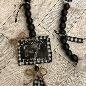 Bead garland farmhouse tiered tray decor  / Gift