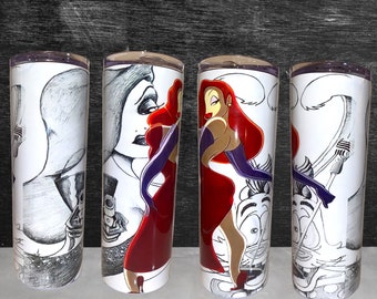 Jessica Rabbit, Roger Rabbit,  20oz Stainless Steel Tumbler with Lid & Straw