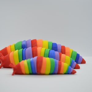 3D Printed Rainbow Fidget Slug image 2