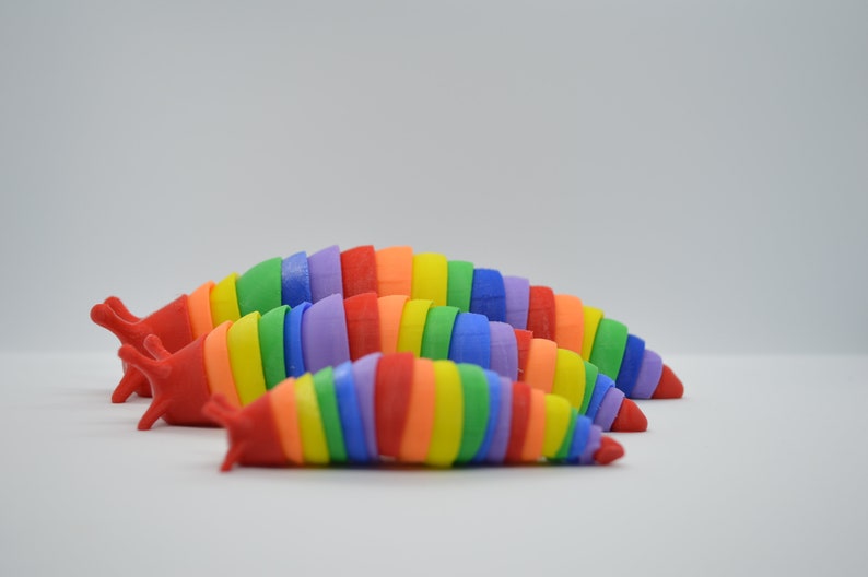 3D Printed Rainbow Fidget Slug image 2