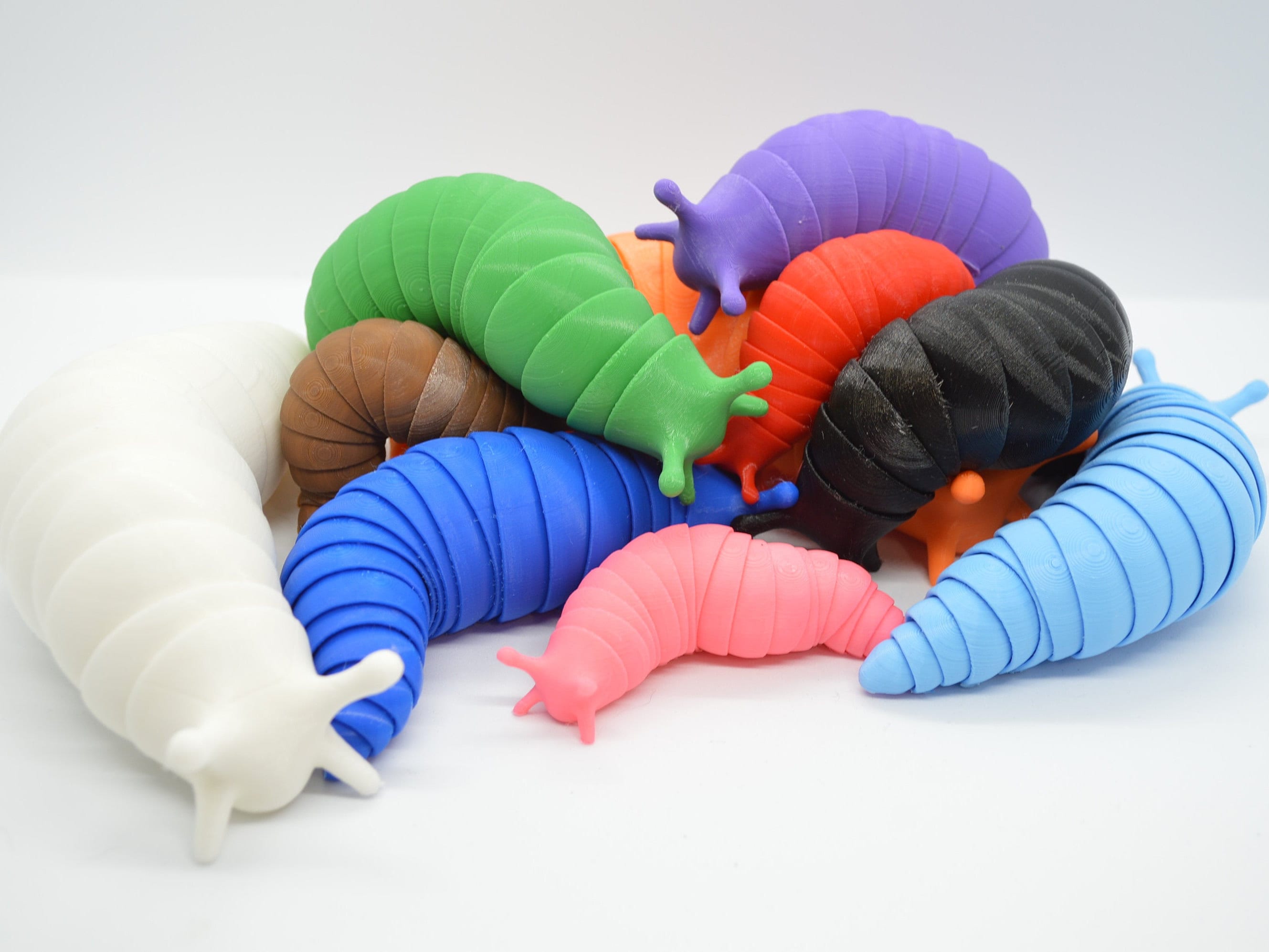 3D Printed Articulated Slug Fidget Moving Slug Desk Toy Great | Etsy