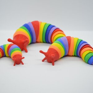 3D Printed Rainbow Fidget Slug image 3