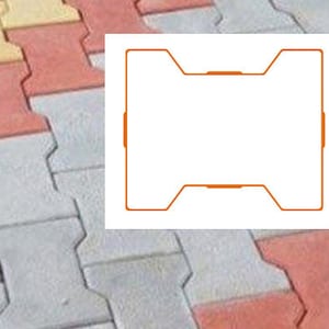 Concrete walkway path maker - 8&quot;x6.5&quot; Unique Square Shape Concrete Mold - Concrete Brick Mold - Walkway maker
