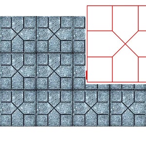 Concrete walkway path maker - 16"x16"x1.55" Concrete Mold with 8 Grid ( 4 Equal Squares & 4 Equal Arrows )