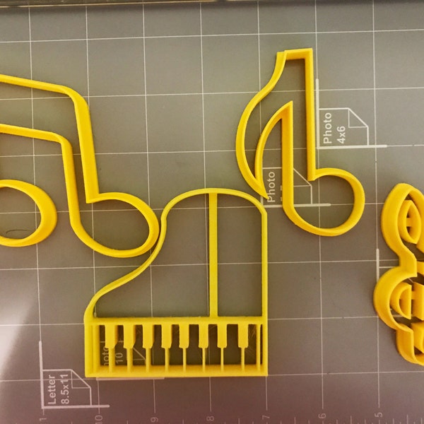 Piano Music Note Cookie Cutters (Set of  4)- Fast Shipping - Sharp Edges - Exceptional Quality