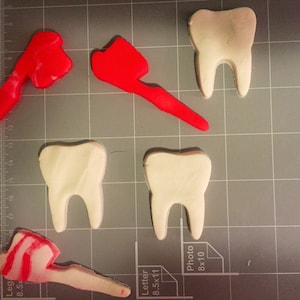 Tooth and Toothbrush Cookie Cutter Set- Fast Shipping - Sharp Edges - Exceptional Quality