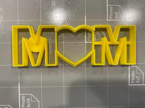 MOM Cookie Cutter With Heart Imprint- Fast Shipping - Sharp Edges - Exceptional Quality
