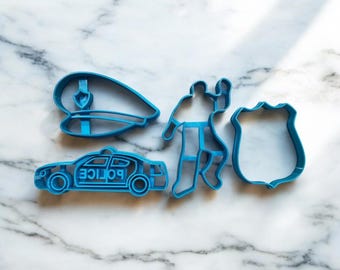 Police Set Cookie Cutter- Fast Shipping - Sharp Edges - Exceptional Quality