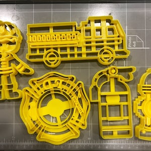 Firefighters/Paramedics/Fire Department Cookie Cutters (Set of 5) Fast Shipping - Sharp Edges - Exceptional Quality