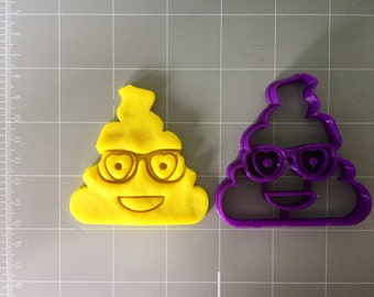 Happy Poop with Glasses Cookie Cutter- Fast Shipping - Sharp Edges - Exceptional Quality