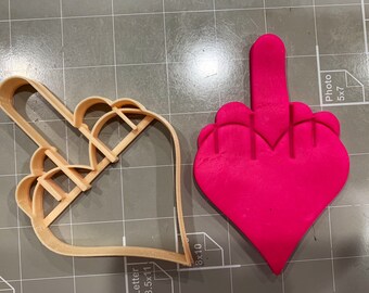 Herz Mittelfinger Cookie Cutter - schnelle Lieferung - scharfe Kanten - außergewöhnliche Qualität