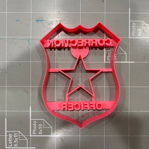 Correction Officer Police Badge Cookie Cutter- Fast Shipping - Sharp Edges - Exceptional Quality