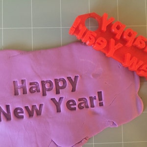Happy New Year Fondant Embosser, Stamp, Cookie Cutter- Fast Shipping - Sharp Edges - Exceptional Quality