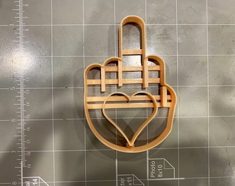 Mittelfinger mit Herz aufdruck Cookie Cutter - schnelle Lieferung - scharfe Kanten - außergewöhnliche Qualität