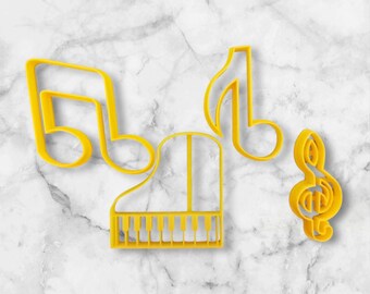 Piano Music Note Cookie Cutters (Set of  4)- Fast Shipping - Sharp Edges - Exceptional Quality