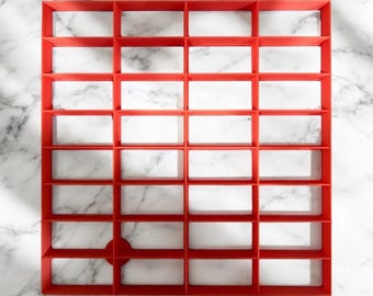 Cortador de galletas rectangular de 2” x 1” (32 unidades) (8” x 8”) - Envío rápido - Bordes afilados - Calidad excepcional
