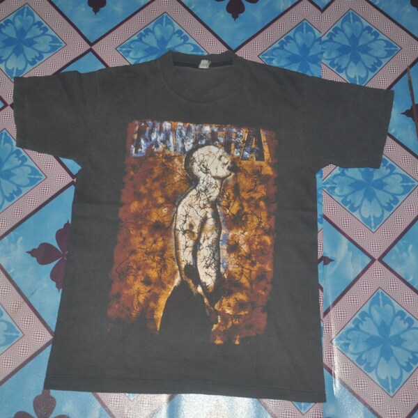 Jahrgang 90er Jahre PANTERA Heavy Metal Thrash Band Konzert-Tour verblasst T-Shirt