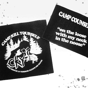 CKY CAMP COUNSELOR Kill Yourself Escape from Hellview Schock & Schrecken Lyric Band Hand Siebdruck Bam Margera Jackass Crust Punk Patch Set